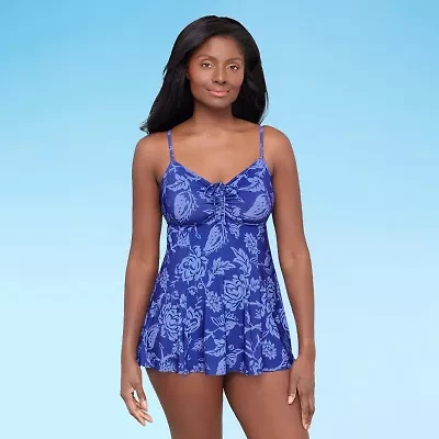 Sonnet Shores Womens Tropical Floral Swim Dress