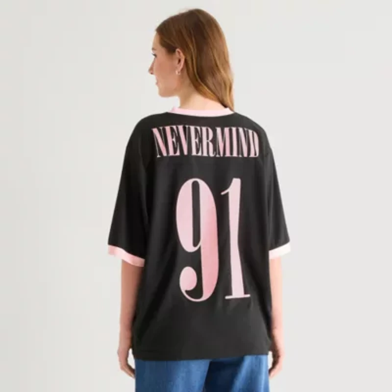 New World Womens Juniors V Neck Short Sleeve Jersey