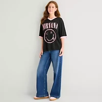 New World Womens Juniors V Neck Short Sleeve Jersey