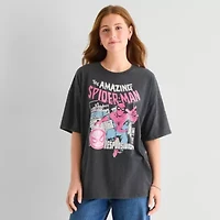 Spiderman Oversized Tee Womens Juniors Crew Neck Short Sleeve Graphic T-Shirt