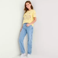 Peanuts Boyfriend Tee Womens Juniors Crew Neck Short Sleeve Oversized Graphic T-Shirt
