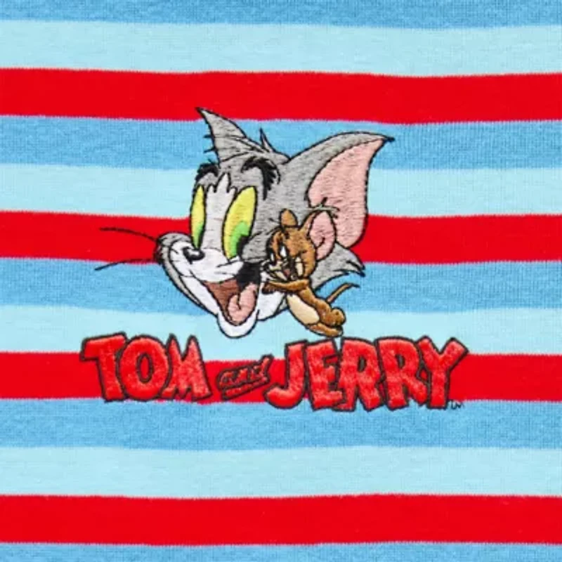 Womens Juniors Crew Neck Short Sleeve Fitted Tom and Jerry Graphic T-Shirt