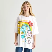 Boyfriend Womens Juniors Crew Neck Short Sleeve Loose Fit Care Bears Graphic T-Shirt