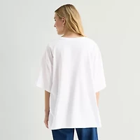Drinks Grid Boyfriend Tee Womens Juniors Crew Neck Short Sleeve Loose Fit Graphic T-Shirt