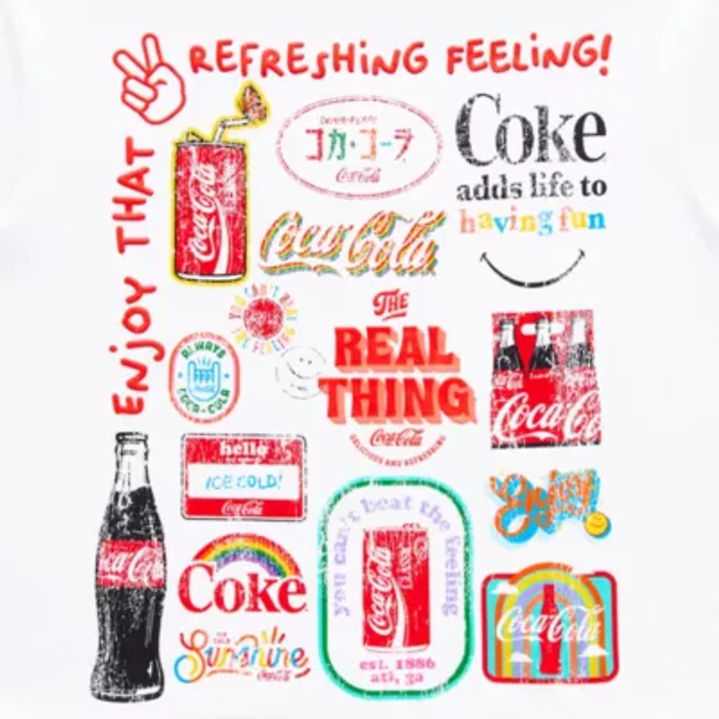 Drinks Grid Boyfriend Tee Womens Juniors Crew Neck Short Sleeve Loose Fit Graphic T-Shirt
