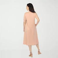 White Mark Crew Neck Womens Short Sleeve T-Shirt Dress