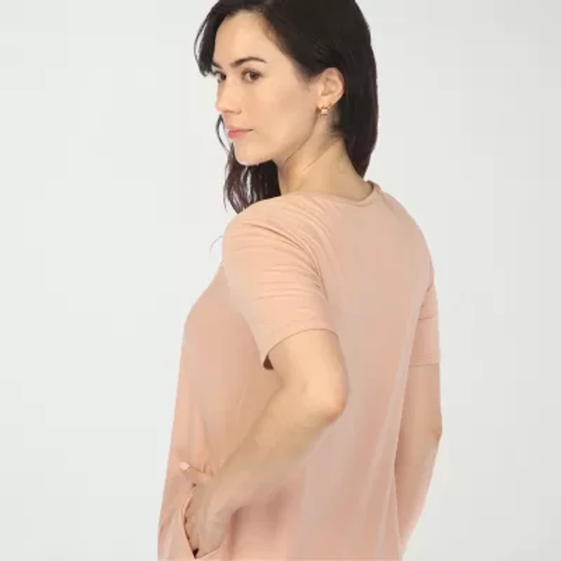 White Mark Crew Neck Womens Short Sleeve T-Shirt Dress