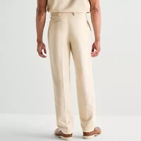 J. Ferrar Textured Mens Straight Fit Dress Flat Front Pant