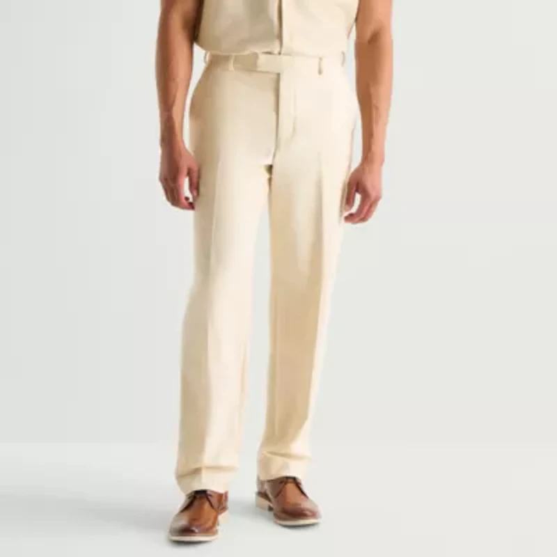 J. Ferrar Textured Mens Straight Fit Dress Flat Front Pant