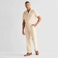 J. Ferrar Textured Mens Straight Fit Dress Flat Front Pant