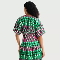 Bold Elements Womens V Neck Elbow Sleeve Blouse