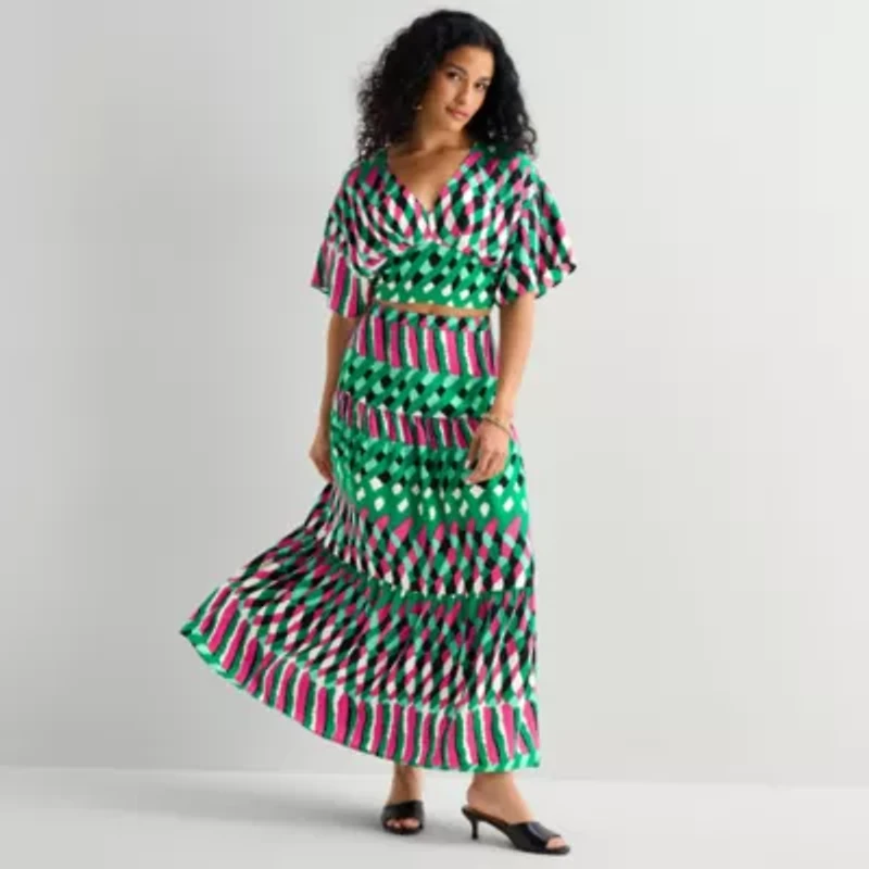 Bold Elements Womens V Neck Elbow Sleeve Blouse