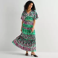 Bold Elements Womens V Neck Elbow Sleeve Blouse