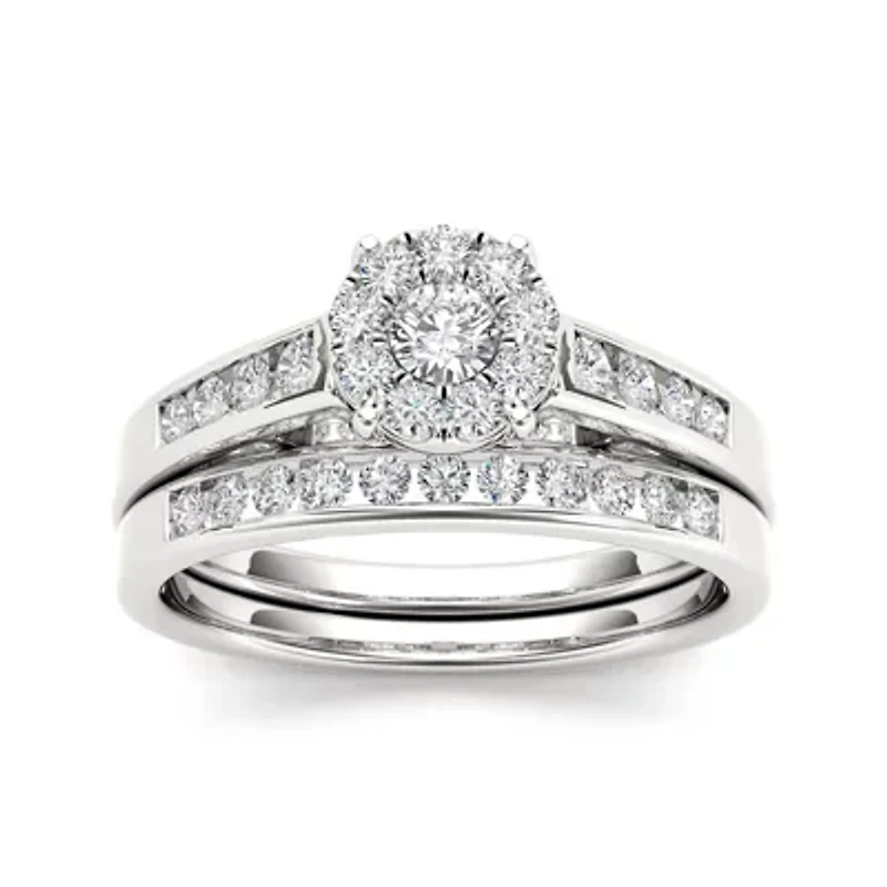 CT.T.W. Natural Diamond 10K White Gold Bridal Ring Set