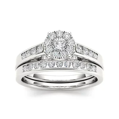 CT.T.W. Natural Diamond 10K White Gold Bridal Ring Set