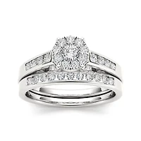 CT.T.W. Natural Diamond 10K White Gold Bridal Ring Set