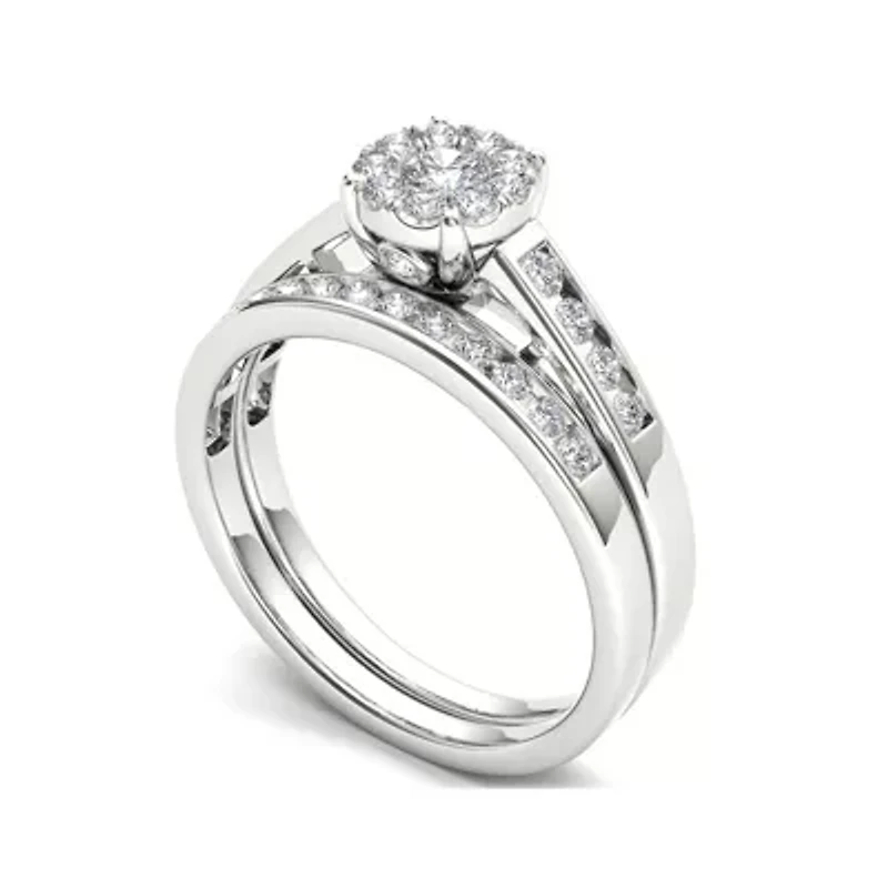 CT.T.W. Natural Diamond 10K White Gold Bridal Ring Set