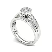 CT.T.W. Natural Diamond 10K White Gold Bridal Ring Set
