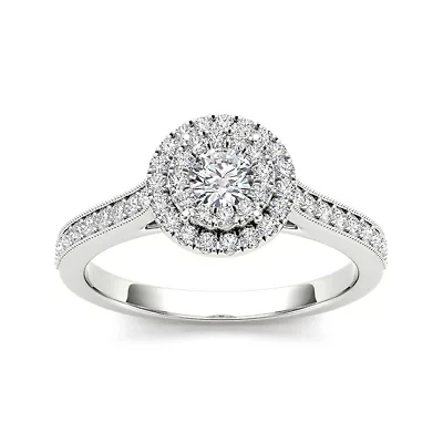 1/2 CT.T.W. Natural Diamond 10K White Gold Engagement Ring