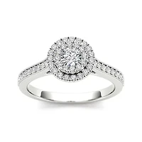 1/2 CT.T.W. Natural Diamond 10K White Gold Engagement Ring