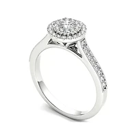 1/2 CT.T.W. Natural Diamond 10K White Gold Engagement Ring