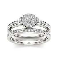 1/2 CT. T.W. Diamond 10K White Gold Bridal Ring Set