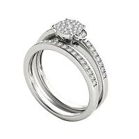 1/2 CT. T.W. Diamond 10K White Gold Bridal Ring Set