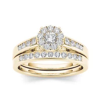 CT.T.W. Natural Diamond 10K Yellow Gold Bridal Ring Set