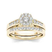 CT.T.W. Natural Diamond 10K Yellow Gold Bridal Ring Set