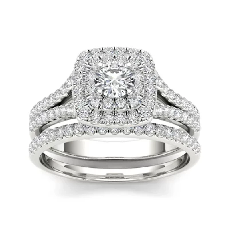 CT.T.W. Natural Diamond 10K White Gold Bridal Ring Set