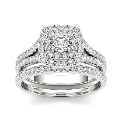 CT.T.W. Natural Diamond 10K White Gold Bridal Ring Set