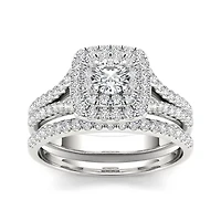 CT.T.W. Natural Diamond 10K White Gold Bridal Ring Set