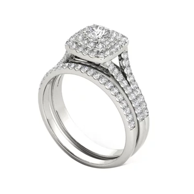 CT.T.W. Natural Diamond 10K White Gold Bridal Ring Set