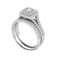 CT.T.W. Natural Diamond 10K White Gold Bridal Ring Set