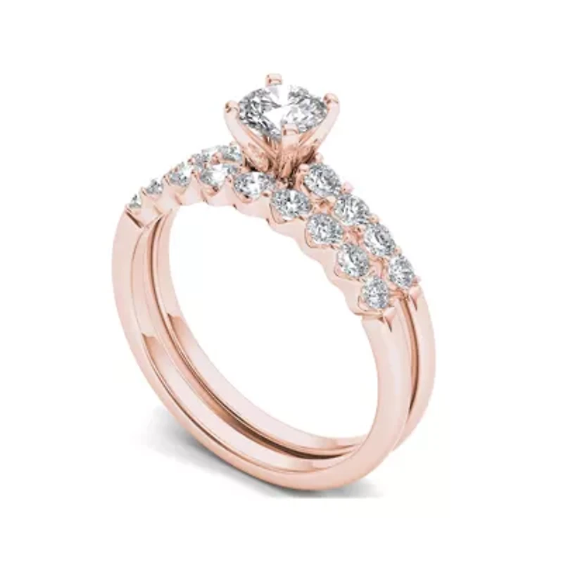 CT.T.W. Natural Diamond 14K Rose Gold Bridal Ring Set