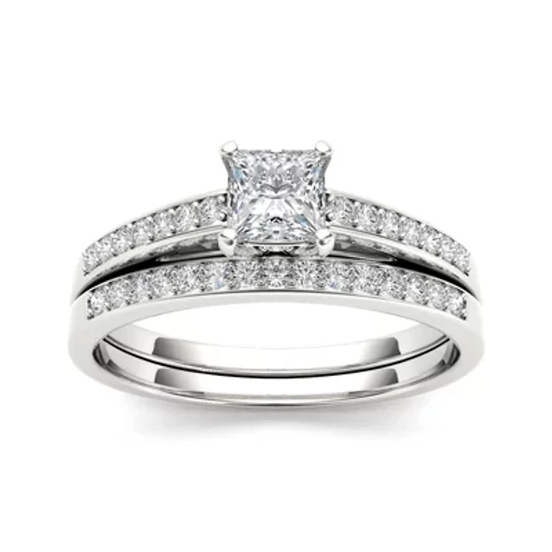 5/8 CT.T.W. Natural Diamond 14K White Gold Bridal Ring Set