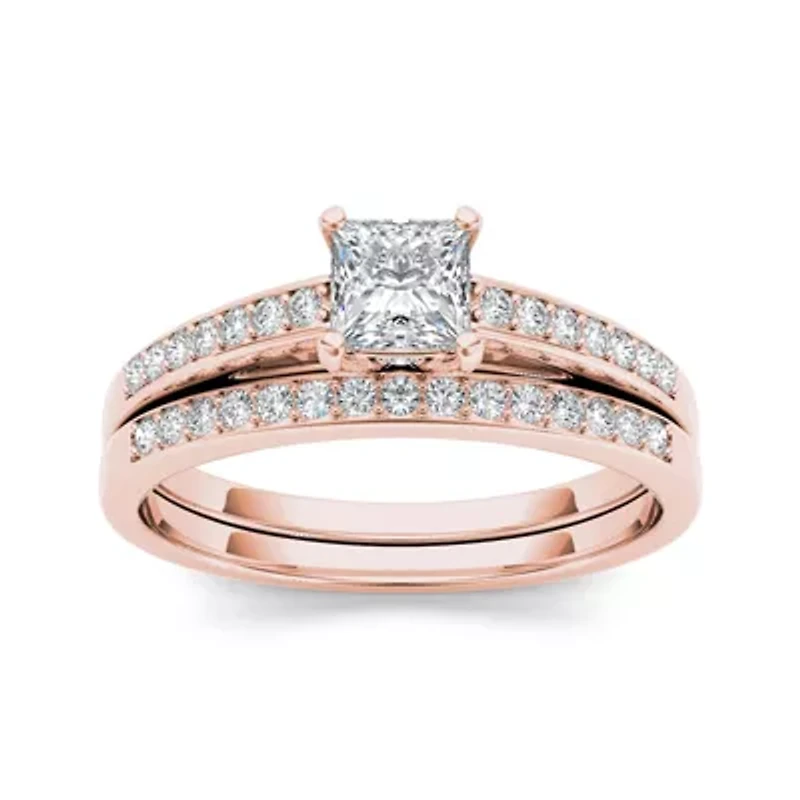 5/8 CT.T.W. Natural Diamond 14K Rose Gold Bridal Ring Set