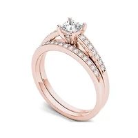5/8 CT.T.W. Natural Diamond 14K Rose Gold Bridal Ring Set