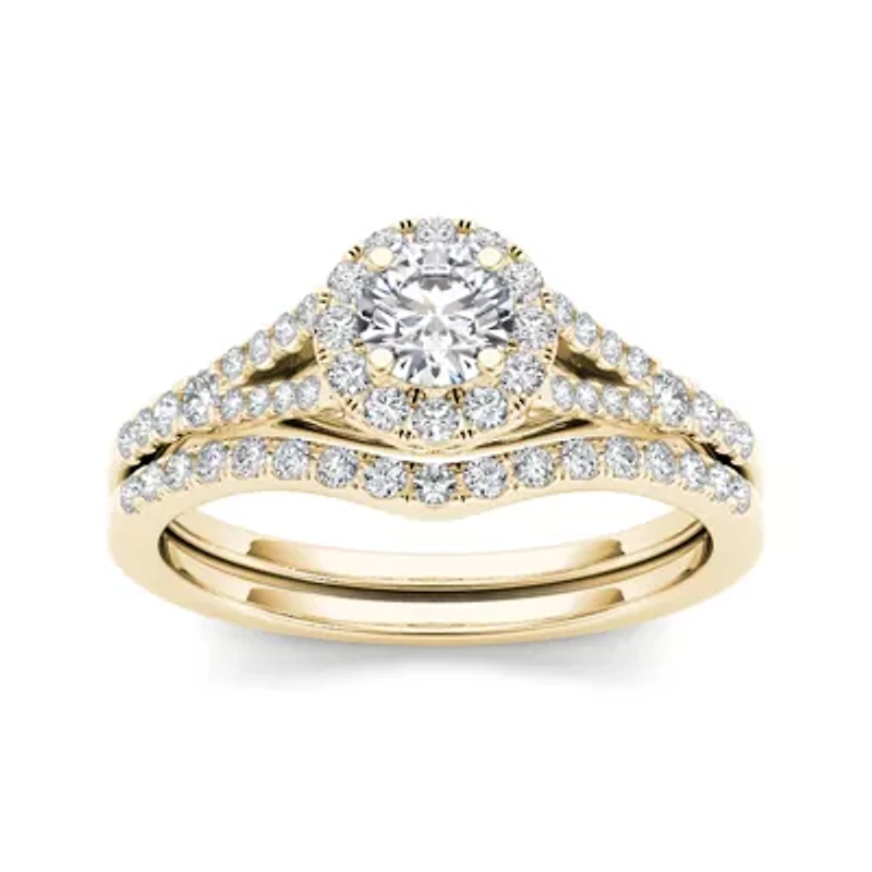 3/4 CT.T.W. Natural Diamond 10K Yellow Gold Bridal Ring Set