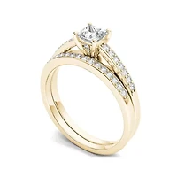 5/8 CT.T.W. Natural Diamond 14K Yellow Gold Bridal Ring Set