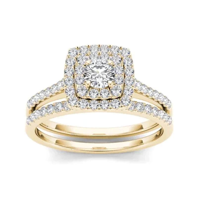 CT. T.W. Diamond 10K Yellow Gold Bridal Ring Set