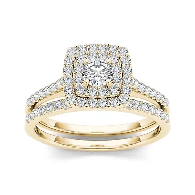CT. T.W. Diamond 10K Yellow Gold Bridal Ring Set