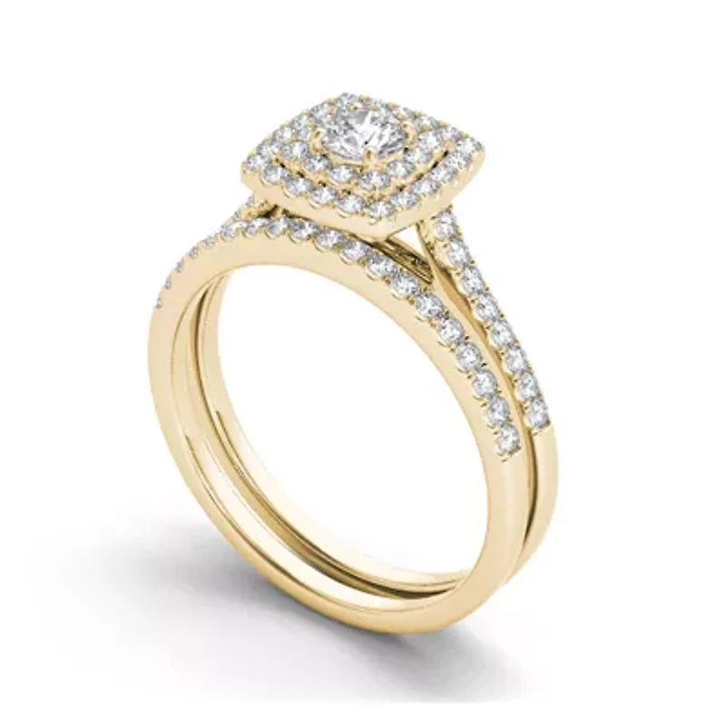CT. T.W. Diamond 10K Yellow Gold Bridal Ring Set