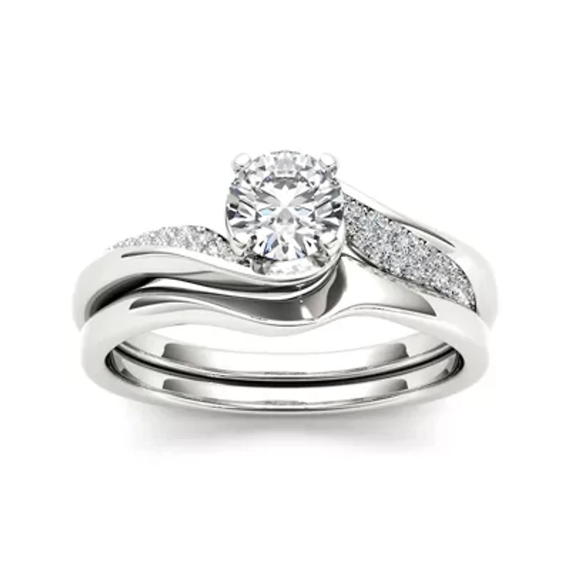 5/8 CT.T.W. Natural Diamond 14K White Gold Bridal Ring Set