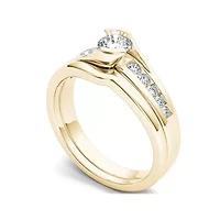 1/2 CT.T.W. Natural Diamond 14K Yellow Gold Bridal Ring Set