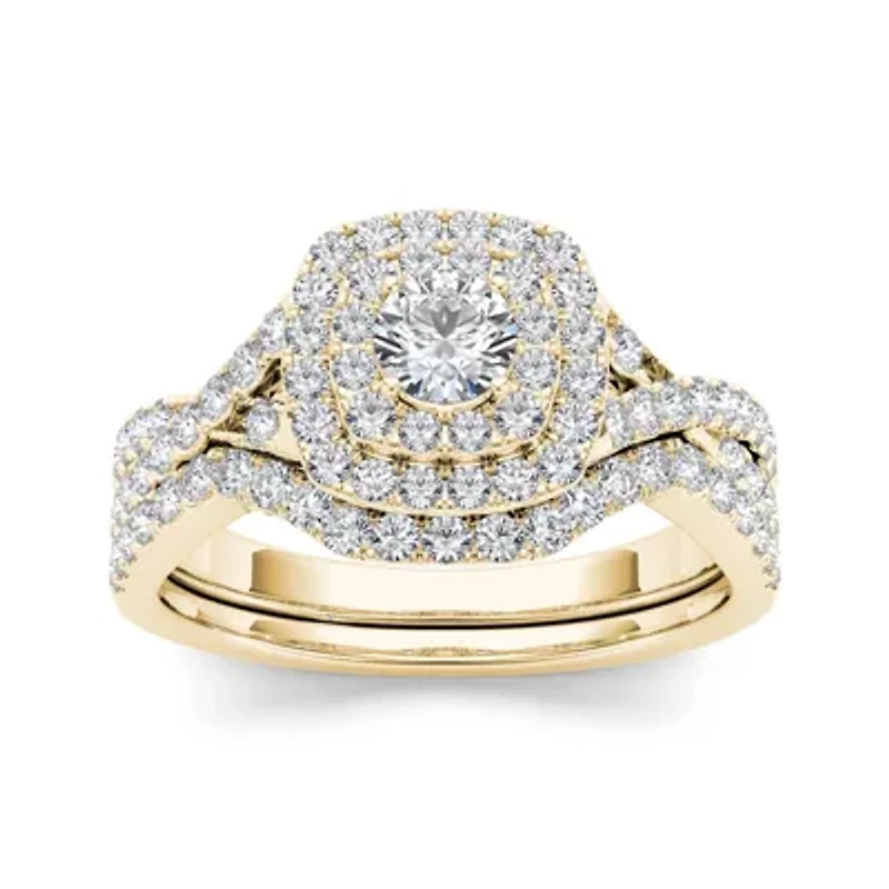 7/8 CT.T.W. Natural Diamond 10K Yellow Gold Bridal Ring Set