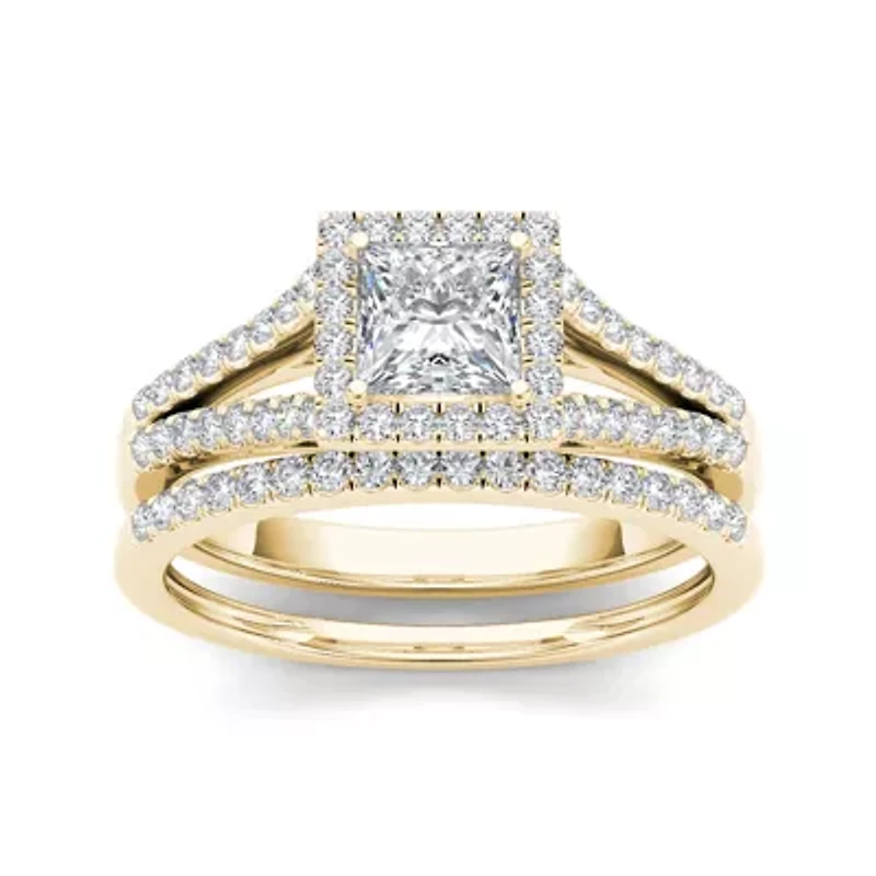 1 CT.T.W. Natural Diamond 10K Yellow Gold Bridal Ring Set