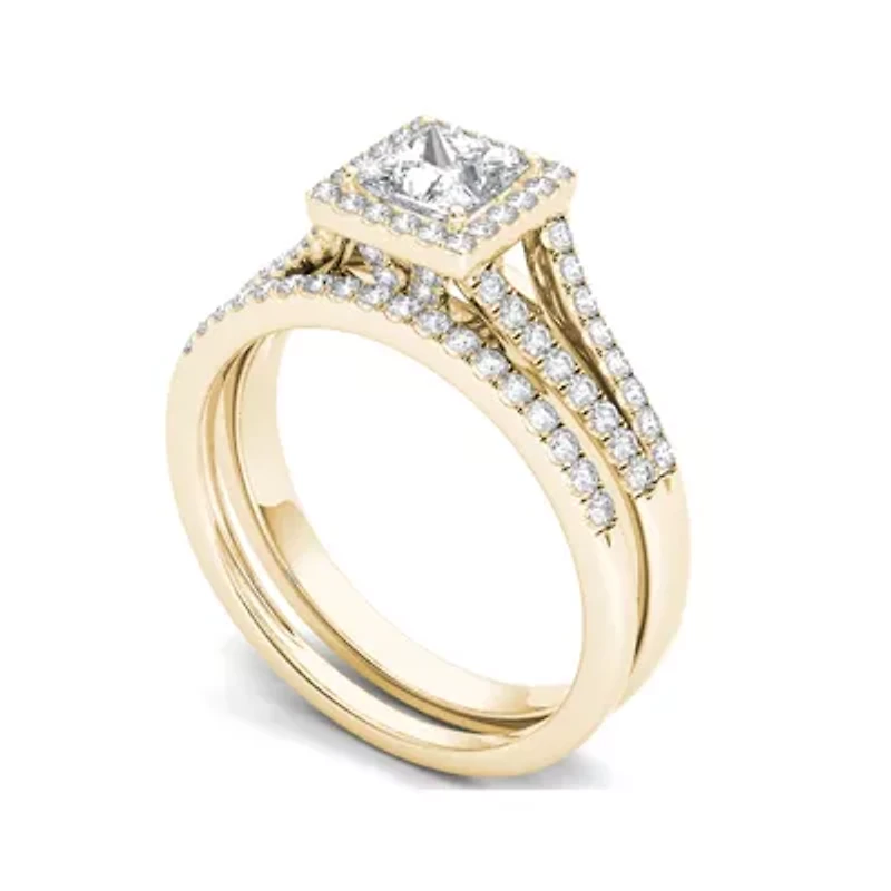 1 CT.T.W. Natural Diamond 10K Yellow Gold Bridal Ring Set