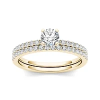 3/4 CT. T.W. Diamond 14K Yellow Gold Bridal Ring Set