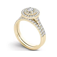 1 CT.T.W. Natural Diamond 10K Yellow Gold Bridal Set Ring
